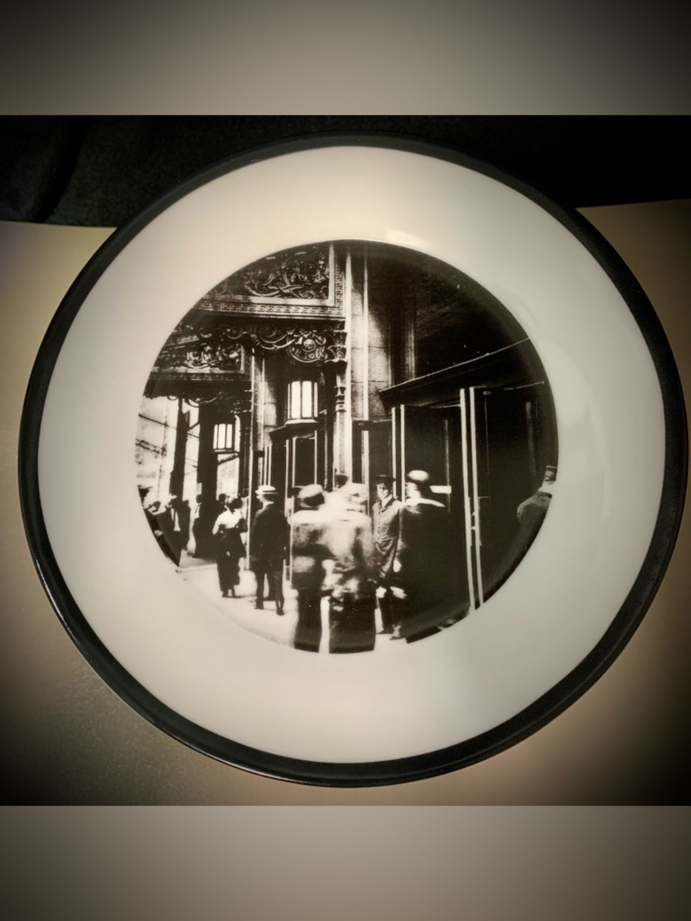 Marshall Field’s Black Rim Porcelain Dessert Plate Replacement 8”